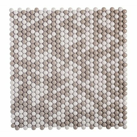 APOLLO TILE White Beige 12.5 in x 12.8 in Recycled Glass Floor and Wall Mosaic Tile 11.11 sqft/case, 10PK APLVRE8811A